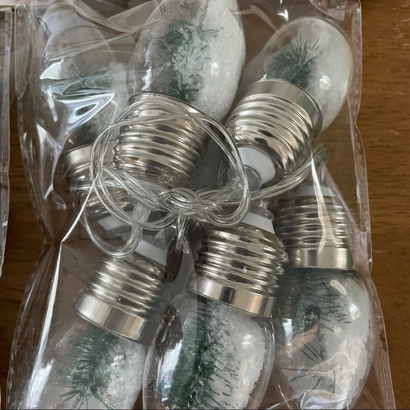 2 NWT packages LED Christmas snow globe bulb light snow trees decor - Picture 2 of 4
